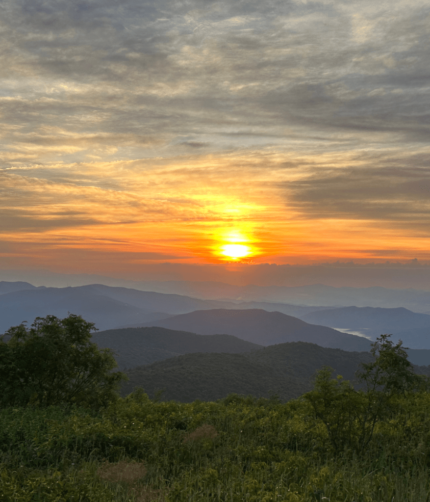 Morning sunrise dawning over mountains
